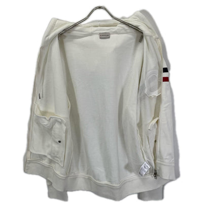 MONCLER モンクレール 20年製 ホワイト MAGLIA CARDIGAN C/CAPPUCCIO エンボスロゴ フーデットジップアップパーカ トップス