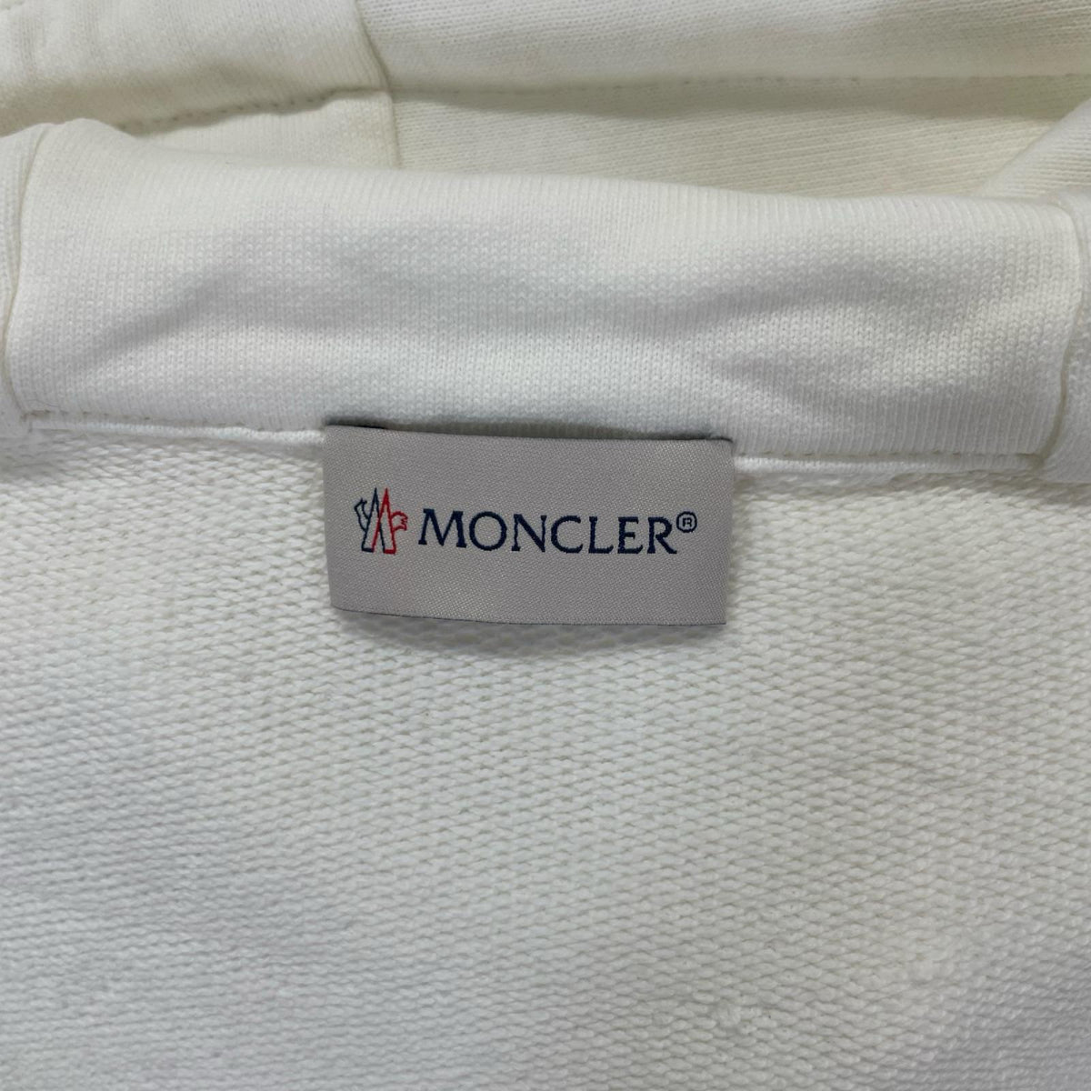 MONCLER モンクレール 20年製 ホワイト MAGLIA CARDIGAN C/CAPPUCCIO エンボスロゴ フーデットジップアップパーカ トップス