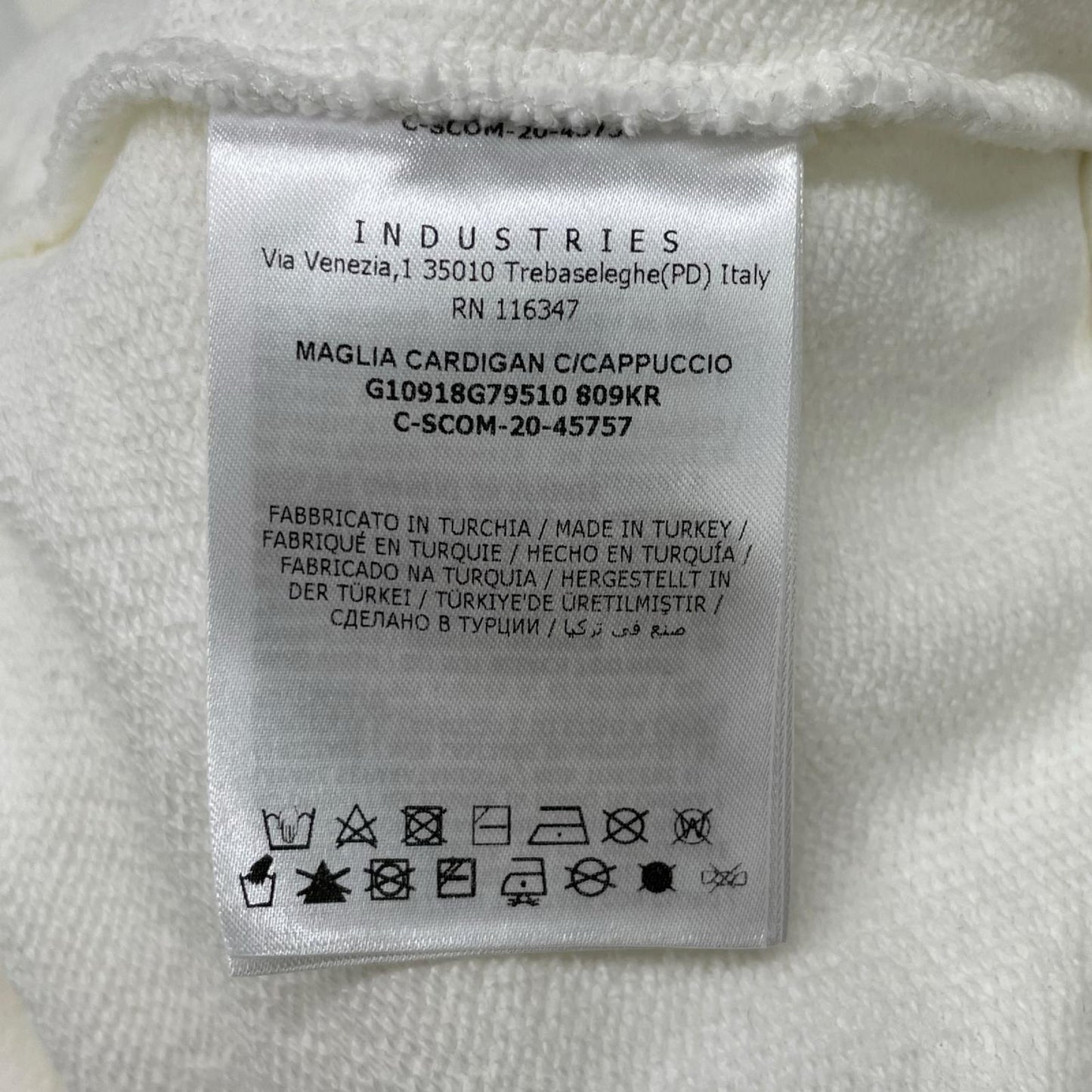 MONCLER モンクレール 20年製 ホワイト MAGLIA CARDIGAN C/CAPPUCCIO エンボスロゴ フーデットジップアップパーカ トップス