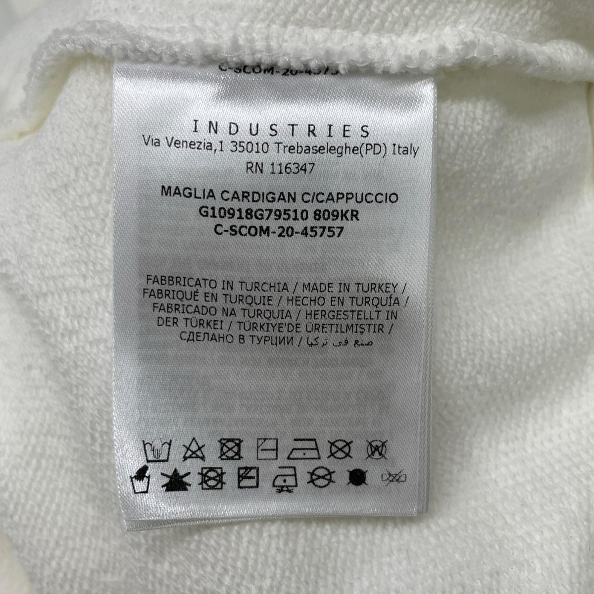 MONCLER モンクレール 20年製 ホワイト MAGLIA CARDIGAN C/CAPPUCCIO エンボスロゴ フーデットジップアップパーカ トップス