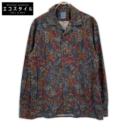BARBA バルバ マルチカラー フラワープリントホリゾンタルカラー長袖シャツ トップス