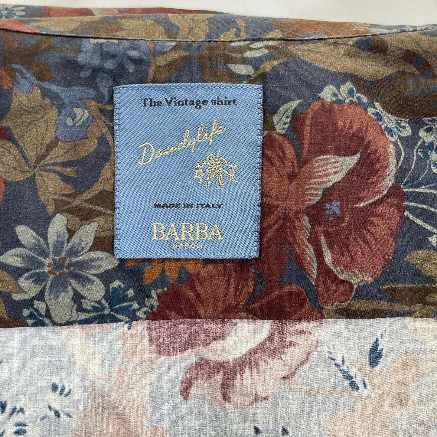 BARBA バルバ マルチカラー フラワープリントホリゾンタルカラー長袖シャツ トップス