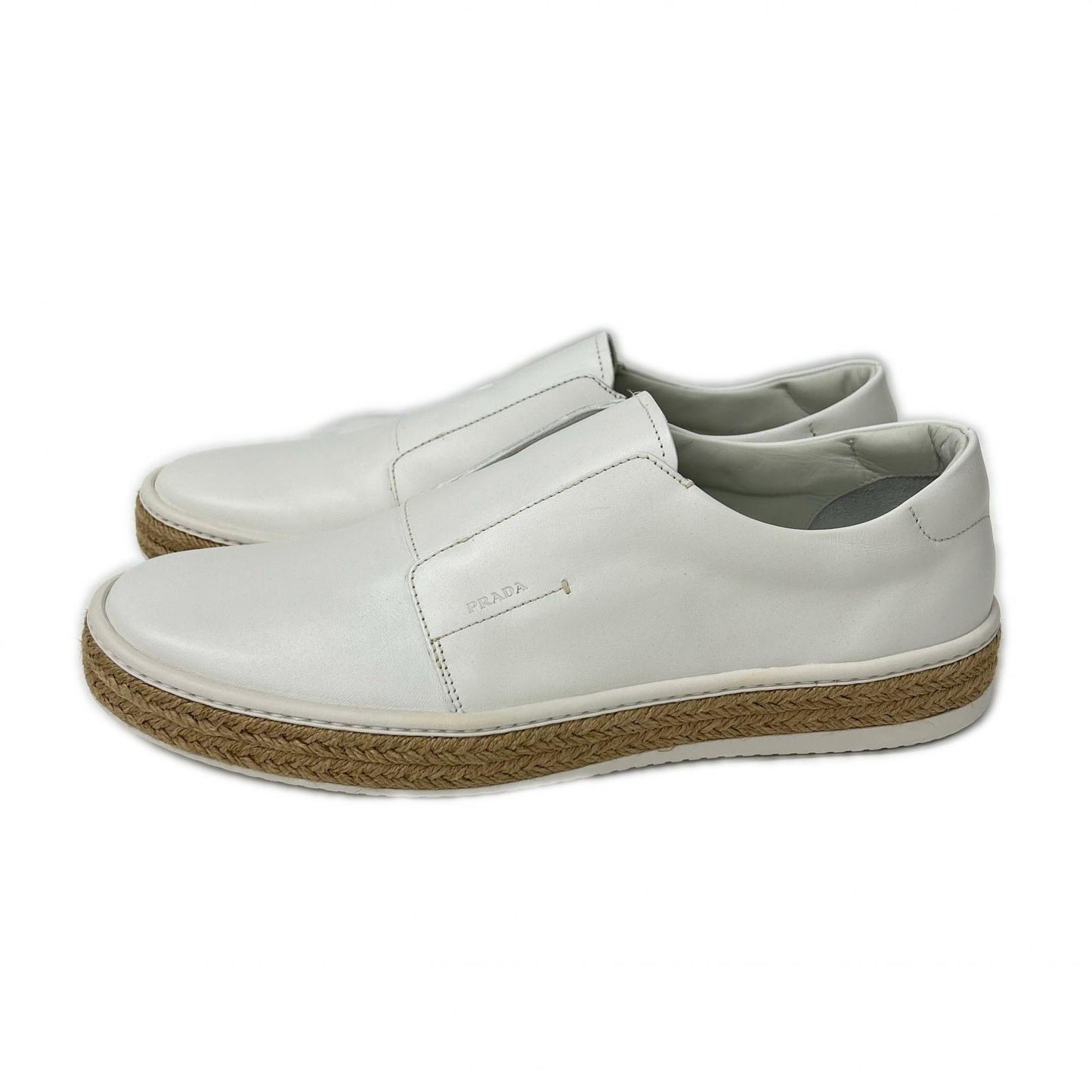 PRADA プラダ 【美品】4D2947 レザー エスパドリーユソール スリッポン シューズ