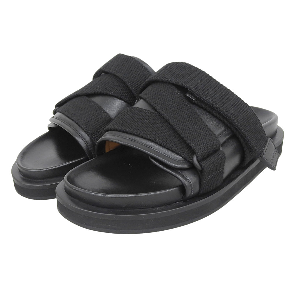 AMBUSH アンブッシュ 美品 PADDED SANDALS ベルト レザー スライドサンダル シューズ メンズ ブラック 41 シューズ