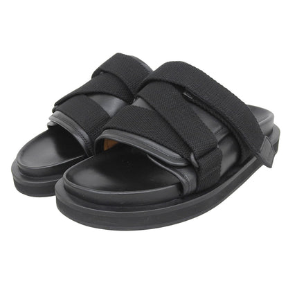AMBUSH アンブッシュ 美品 PADDED SANDALS ベルト レザー スライドサンダル シューズ メンズ ブラック 41 シューズ