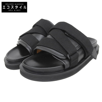 AMBUSH アンブッシュ 美品 PADDED SANDALS ベルト レザー スライドサンダル シューズ メンズ ブラック 41 シューズ