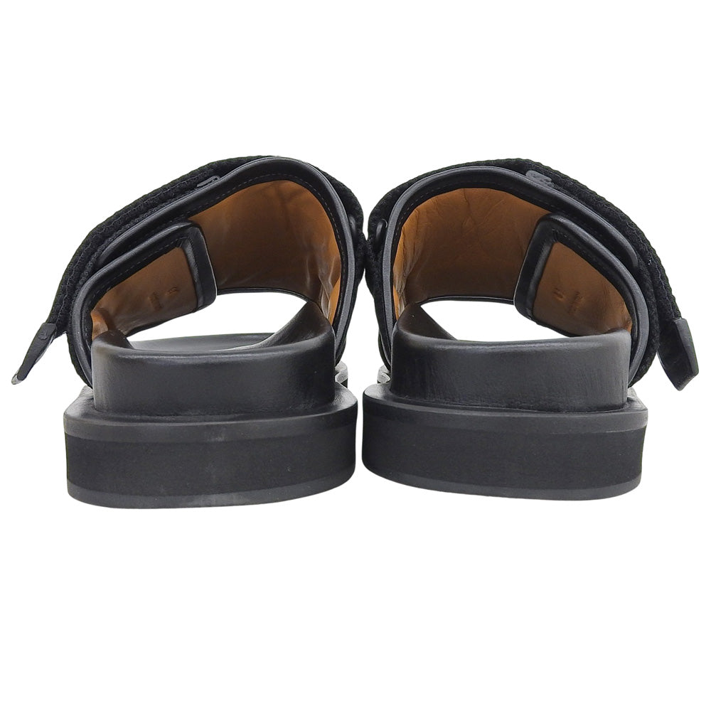 AMBUSH アンブッシュ 美品 PADDED SANDALS ベルト レザー スライドサンダル シューズ メンズ ブラック 41 シューズ