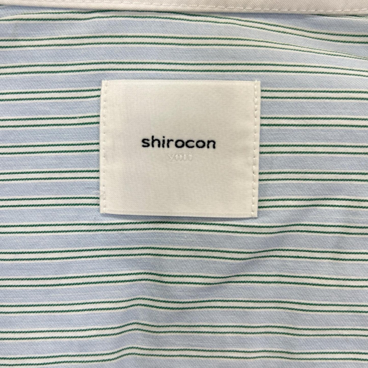 shirocon シロコン SC21-25017SM ライトブルー コットン混 ストライプ curly オーバー シャツ トップス