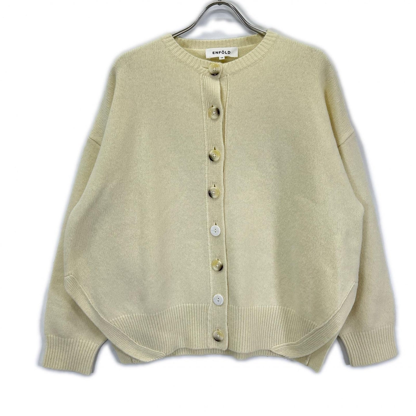 ENFOLD エンフォルド 25AW 300IA270-2501 アイボリー ウール100 CIRCLE CARDIGAN/サークルカーディガン トップス