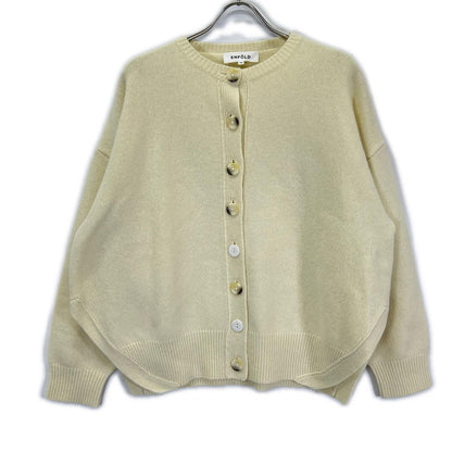 ENFOLD エンフォルド 25AW 300IA270-2501 アイボリー ウール100 CIRCLE CARDIGAN/サークルカーディガン トップス
