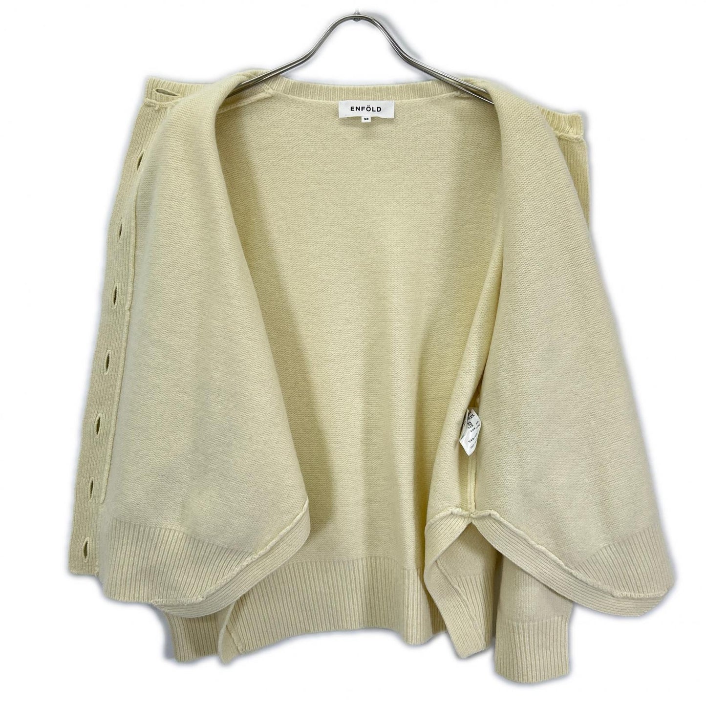 ENFOLD エンフォルド 25AW 300IA270-2501 アイボリー ウール100 CIRCLE CARDIGAN/サークルカーディガン トップス