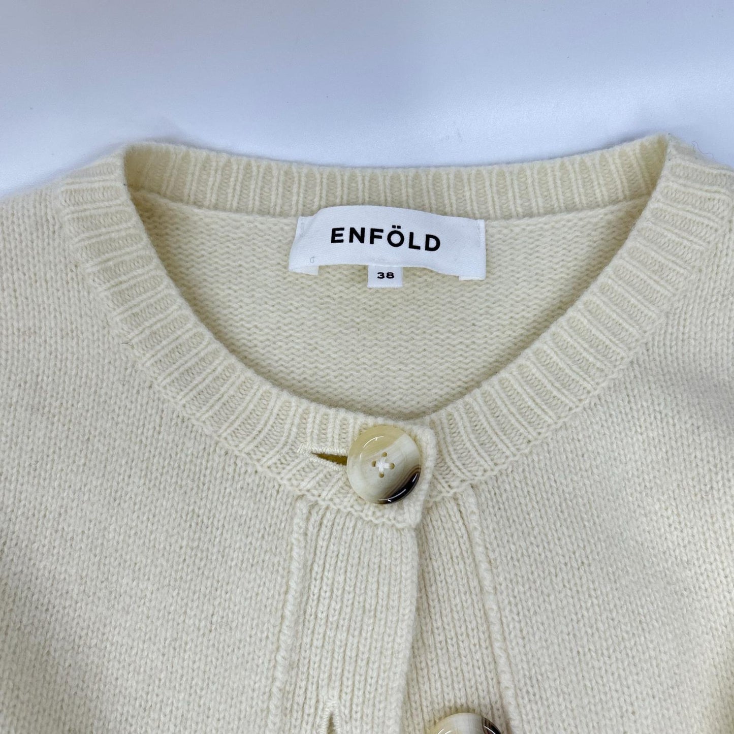 ENFOLD エンフォルド 25AW 300IA270-2501 アイボリー ウール100 CIRCLE CARDIGAN/サークルカーディガン トップス