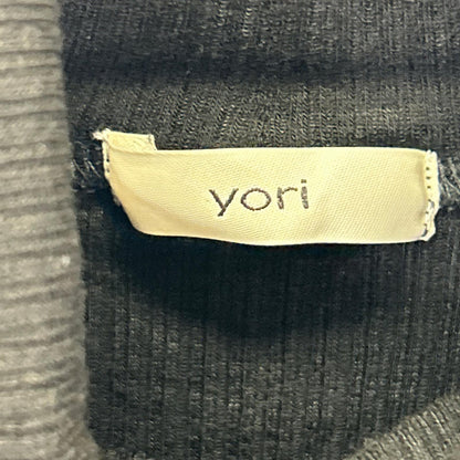 yori ヨリ YR11-24191K-2 ブラック カシミヤシルク混 タートルネックリブニットソー トップス