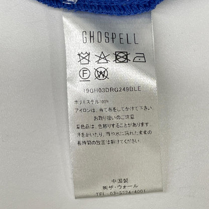 19GH03DRG249BLE ブルー ポリエステル フラワープリントノースリーブワンピース ワンピース
