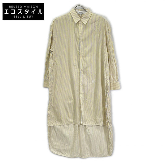 LOEWE S359Y09XAG yellow × blue striped shirt dress with embroidered Anagram