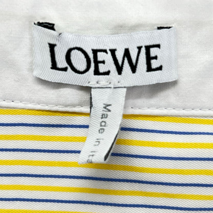 LOEWE ロエベ S359Y09XAG イエロー×ブルー ストライプ アナグラム刺繍 シャツワンピース ワンピース