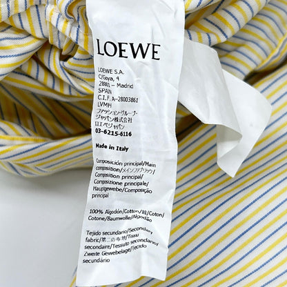 LOEWE ロエベ S359Y09XAG イエロー×ブルー ストライプ アナグラム刺繍 シャツワンピース ワンピース