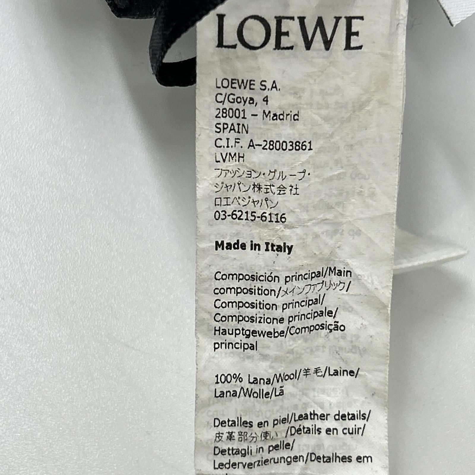 LOEWE ロエベ S540331X90 チャコール ウール100 レザーパッチ ツータック サルエルパンツ ボトムス