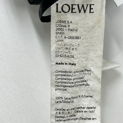 LOEWE ロエベ S540331X90 チャコール ウール100 レザーパッチ ツータック サルエルパンツ ボトムス
