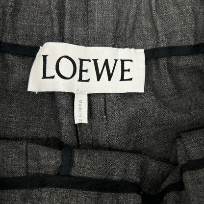 LOEWE ロエベ S540Y04XES チャコール アナグラム刺繍 ワイドシルエット クロップドパンツ ボトムス
