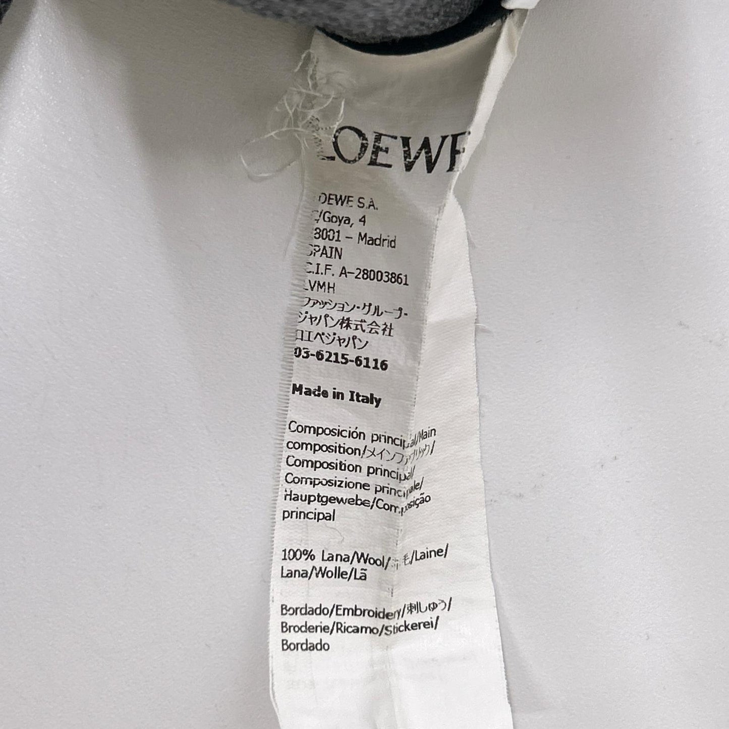 LOEWE ロエベ S540Y04XES チャコール アナグラム刺繍 ワイドシルエット クロップドパンツ ボトムス
