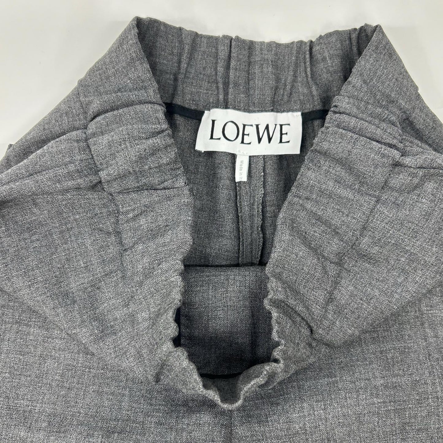 LOEWE ロエベ S540Y04XES チャコール アナグラム刺繍 ワイドシルエット クロップドパンツ ボトムス