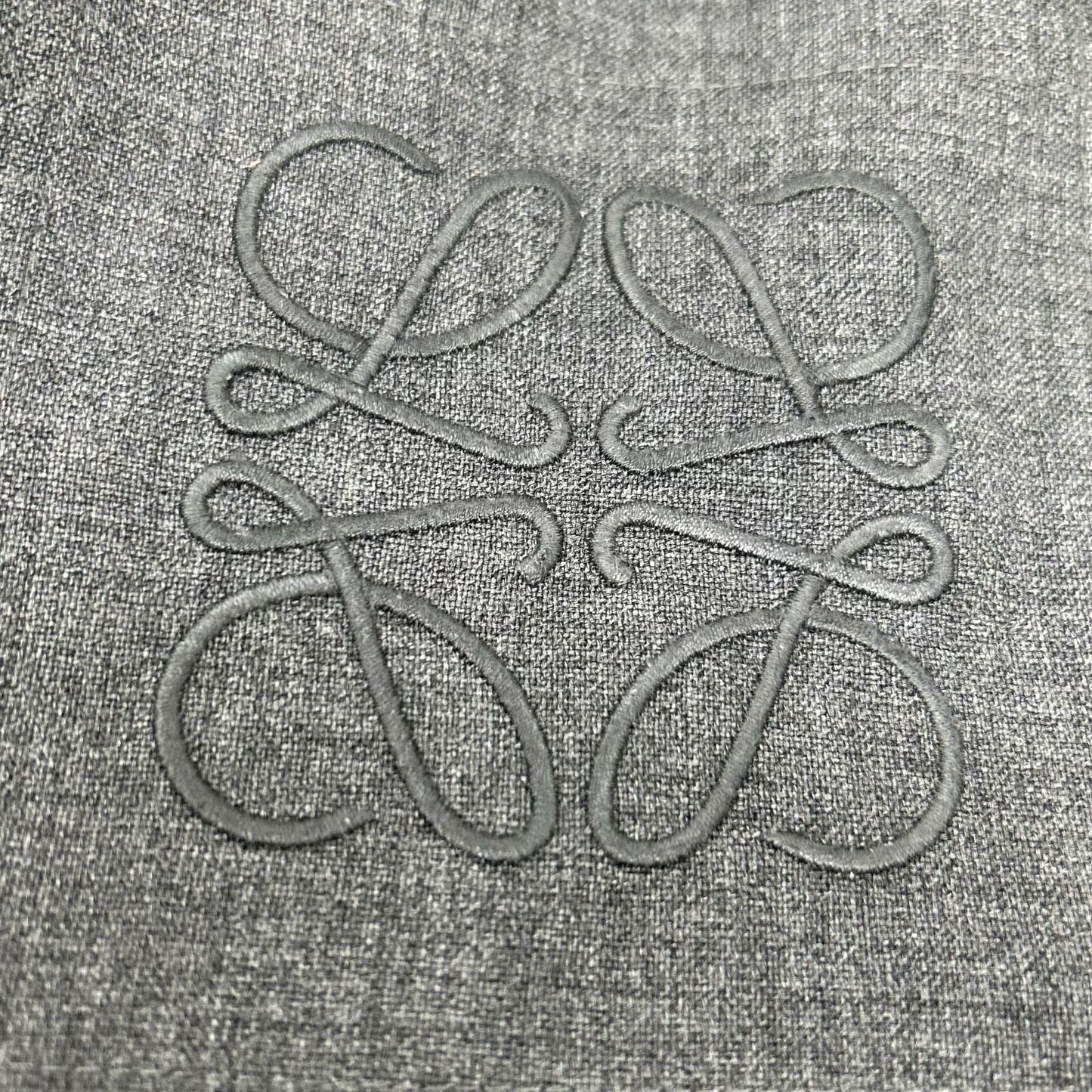 LOEWE ロエベ S540Y04XES チャコール アナグラム刺繍 ワイドシルエット クロップドパンツ ボトムス