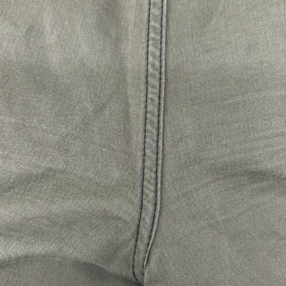 LOEWE S359331XCS Khaki Linen Blend Reborn Motif Cropped Pants Bottoms