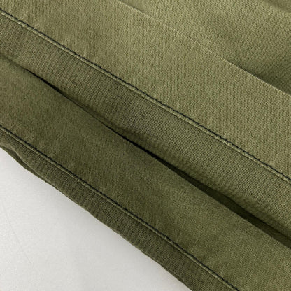 LOEWE S359331XCS Khaki Linen Blend Reborn Motif Cropped Pants Bottoms