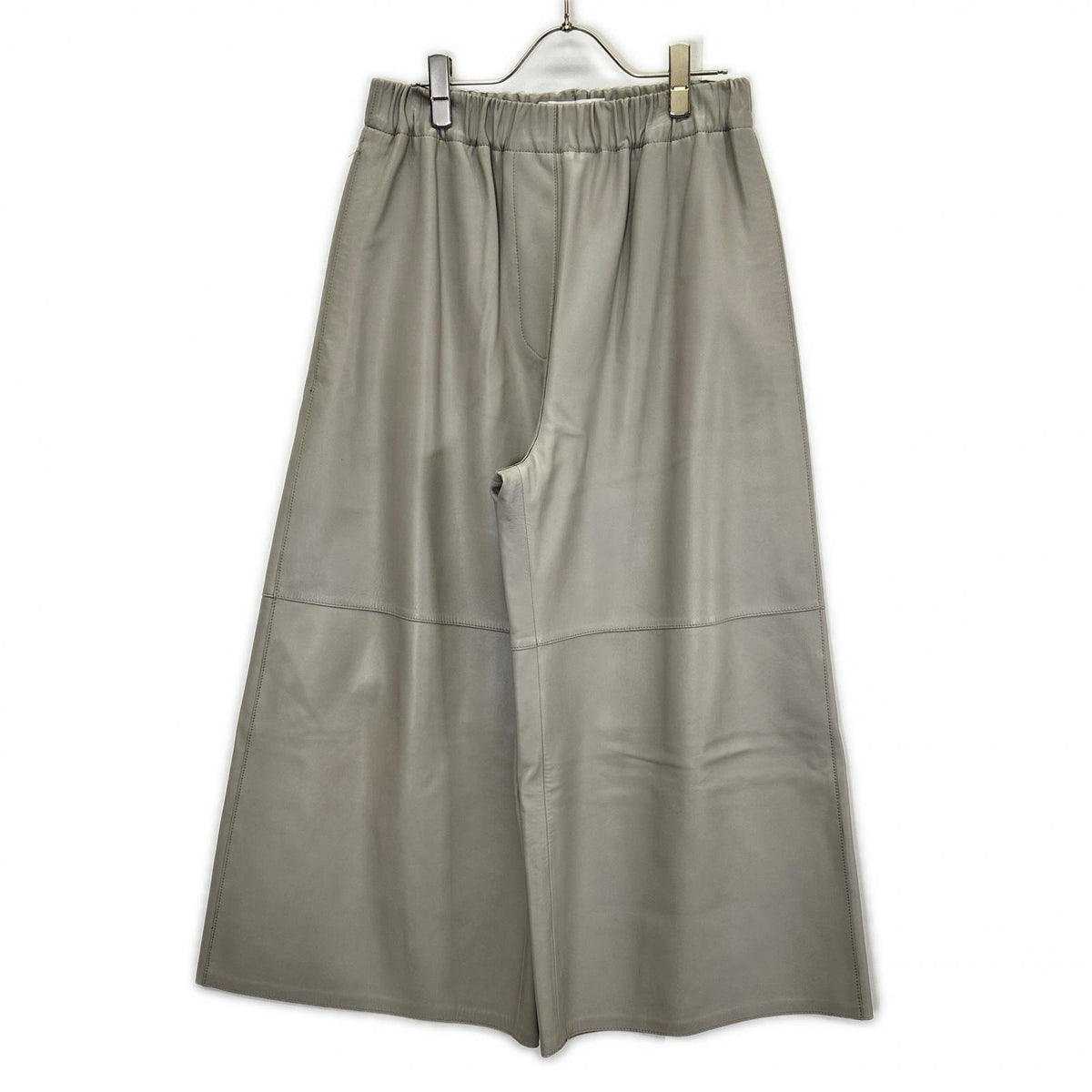 LOEWE ロエベ S540Y20L12 ライトグレー ラムスキン エラスティケイテッド レザートラウザーズ パンツ ボトムス