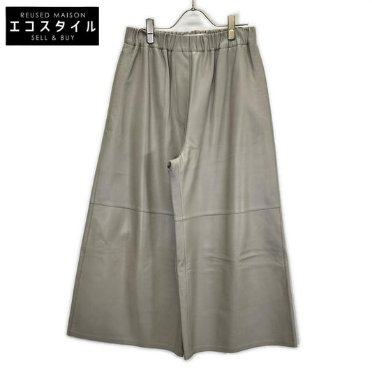 LOEWE ロエベ S540Y20L12 ライトグレー ラムスキン エラスティケイテッド レザートラウザーズ パンツ ボトムス