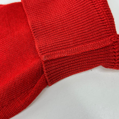 LOUIS VUITTON HAN53WF87 Red Wool × Silk LV Circle Embroidery Lambskin Elbow Patches Drivers' Knit Jacket