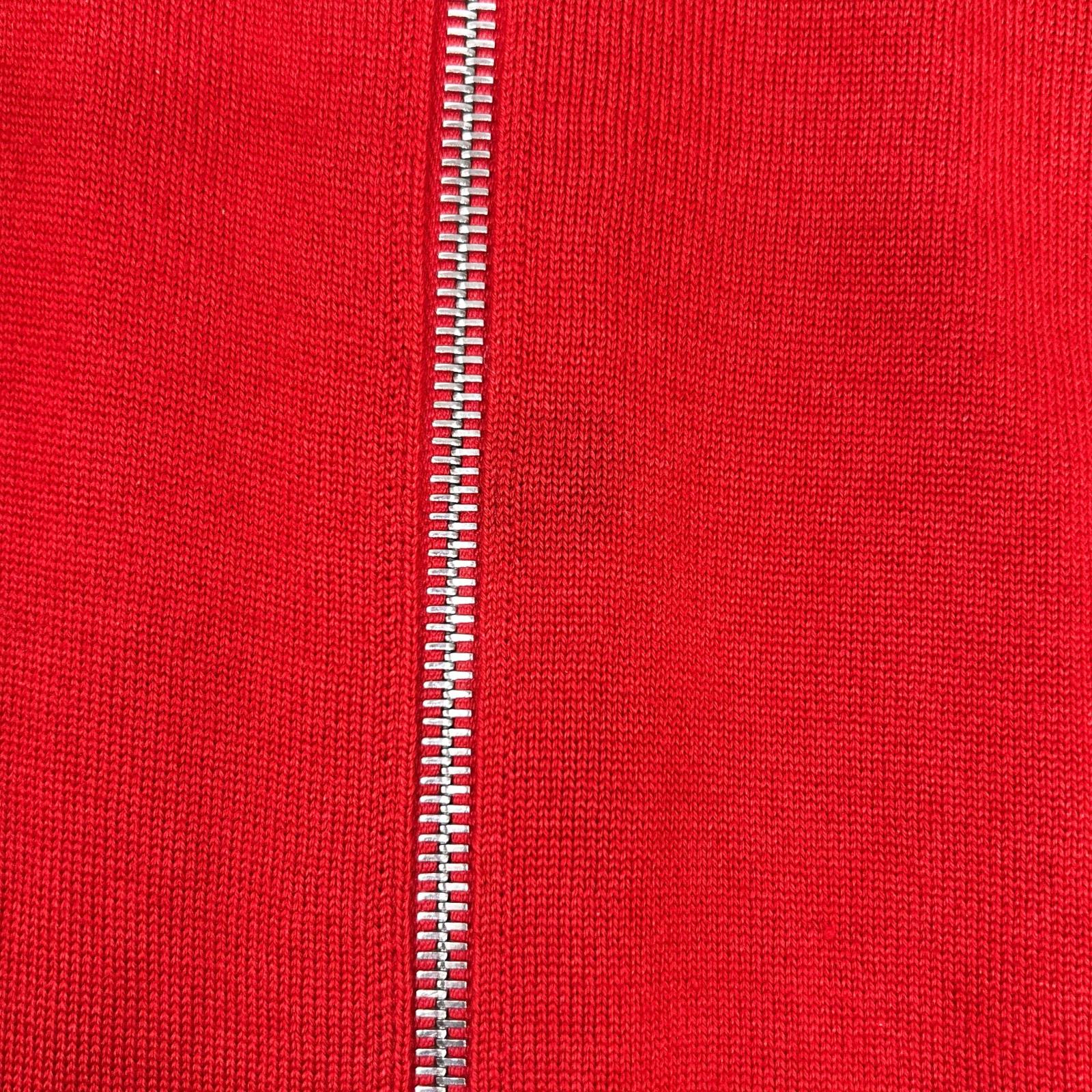 LOUIS VUITTON ルイヴィトン HAN53WF87 レッド ウール×シルク LVサークル刺繍 ラムレザーエルボーパッチ ドライバーズニット ジャケット
