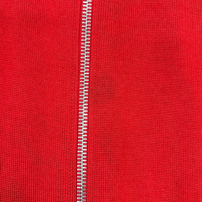 LOUIS VUITTON HAN53WF87 Red Wool × Silk LV Circle Embroidery Lambskin Elbow Patches Drivers' Knit Jacket