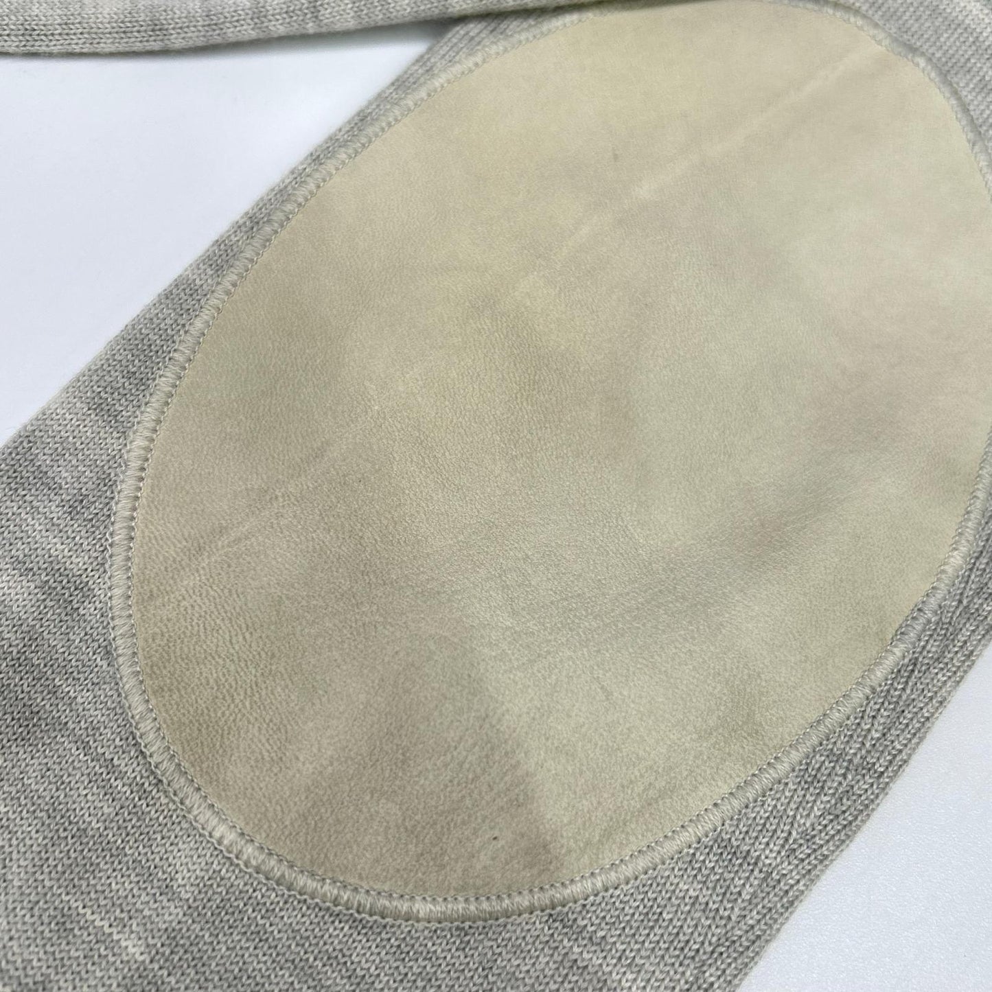 LOUIS VUITTON ルイヴィトン RM162Q F87 HAN53E グレー ウール×シルク LVサークル刺繍 ラムレザーエルボーパッチ ドライバーズニット ジャケット