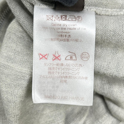 LOUIS VUITTON ルイヴィトン RM162Q F87 HAN53E グレー ウール×シルク LVサークル刺繍 ラムレザーエルボーパッチ ドライバーズニット ジャケット