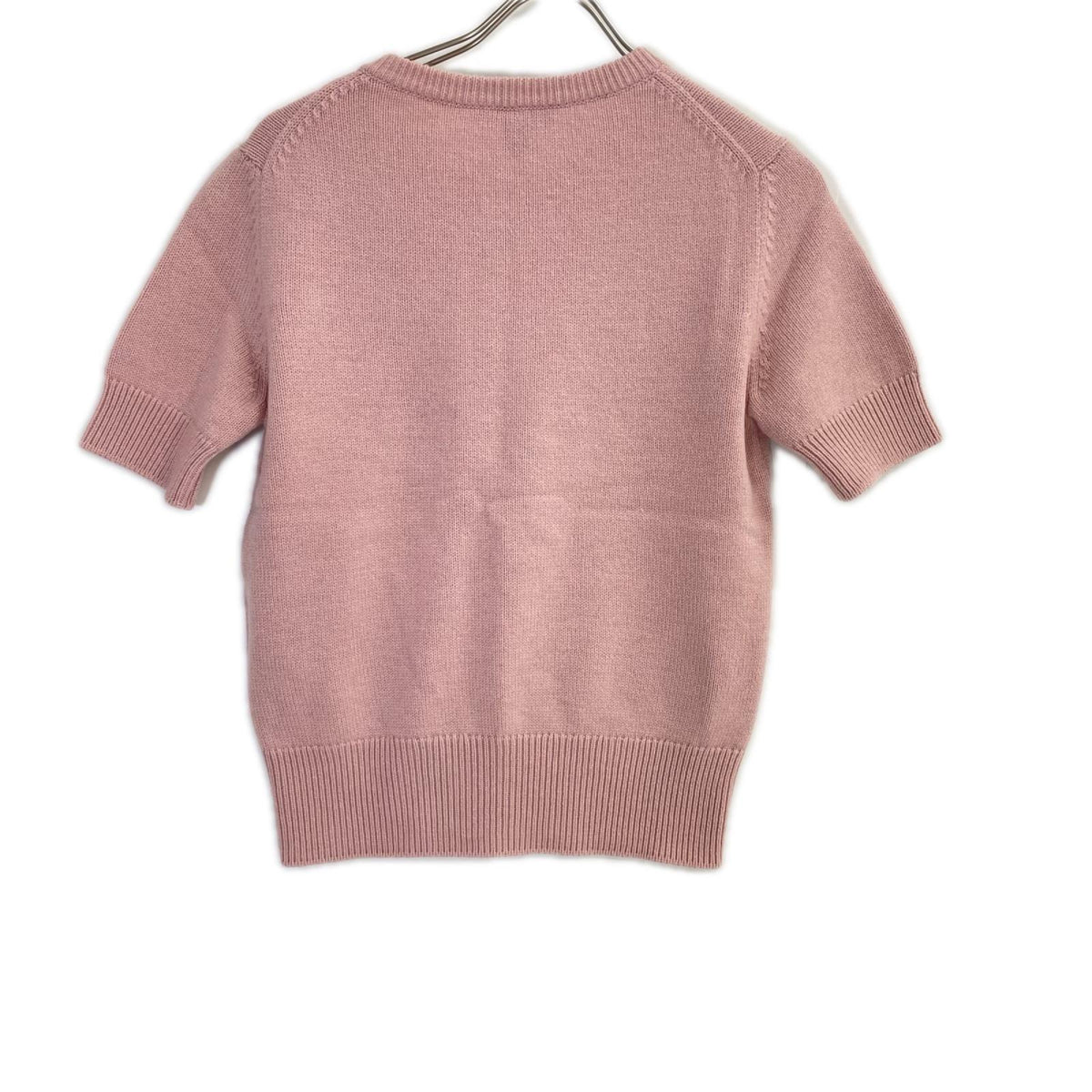 LOUIS VUITTON ルイヴィトン 23SS RW232D BGI FPKS10 ピンク カシミヤ×ウール LVロゴハーフジップ ショートスリーブニットプルオーバー トップス