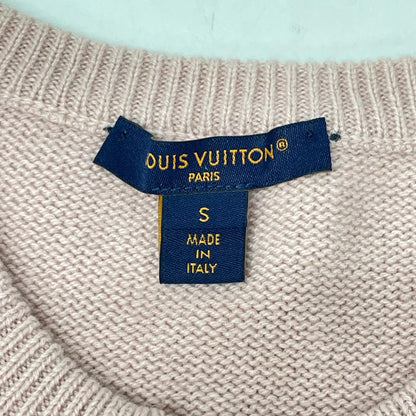 LOUIS VUITTON ルイヴィトン 23SS RW232D BGI FPKS10 ピンク カシミヤ×ウール LVロゴハーフジップ ショートスリーブニットプルオーバー トップス