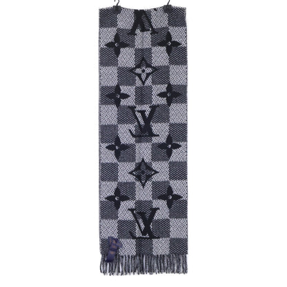 LOUIS VUITTON ルイヴィトン 【即決/国内正規】25年製 M96951 モノグラムチェック カシミヤ モノグラム/ダミエリバース フリンジ マフラー