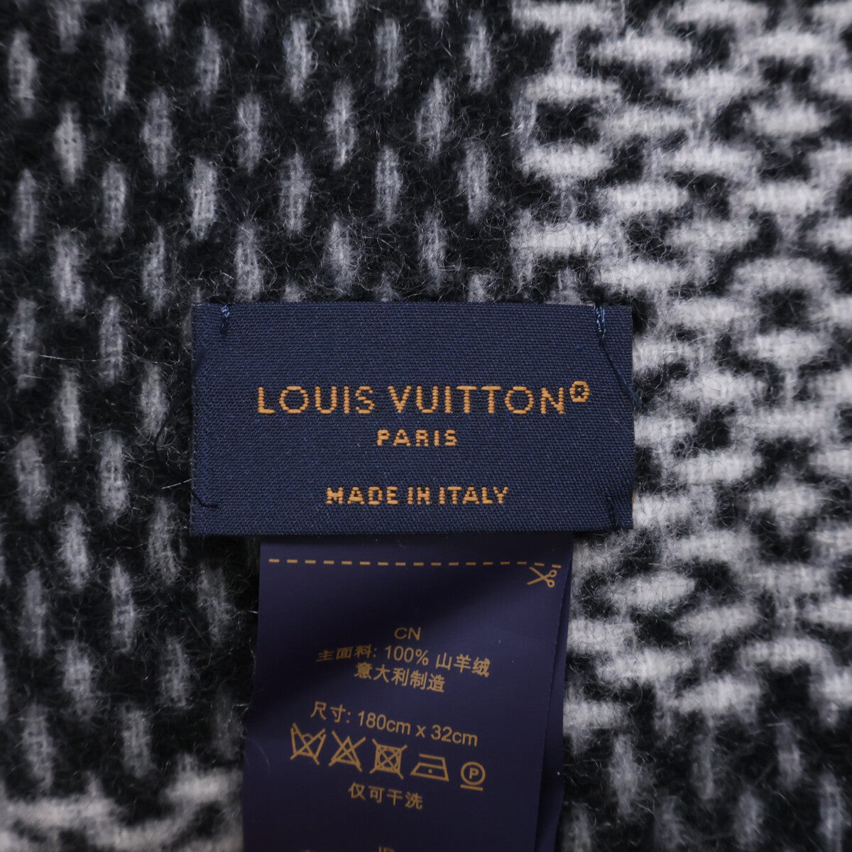 LOUIS VUITTON ルイヴィトン 【即決/国内正規】25年製 M96951 モノグラムチェック カシミヤ モノグラム/ダミエリバース フリンジ マフラー
