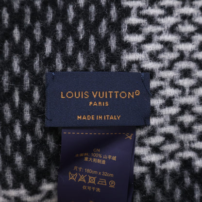 LOUIS VUITTON ルイヴィトン 【即決/国内正規】25年製 M96951 モノグラムチェック カシミヤ モノグラム/ダミエリバース フリンジ マフラー
