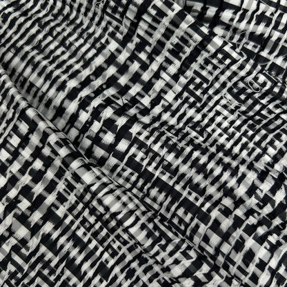 BURBERRY バーバリー 8083009 ブラック×ホワイト ポリエステル ハウンドトゥース ベルテッドショートラップスカート スカート