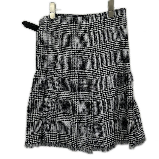 BURBERRY バーバリー 8083009 ブラック×ホワイト ポリエステル ハウンドトゥース ベルテッドショートラップスカート スカート