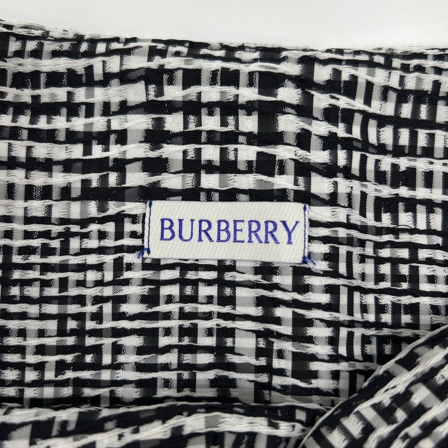 BURBERRY バーバリー 8083009 ブラック×ホワイト ポリエステル ハウンドトゥース ベルテッドショートラップスカート スカート