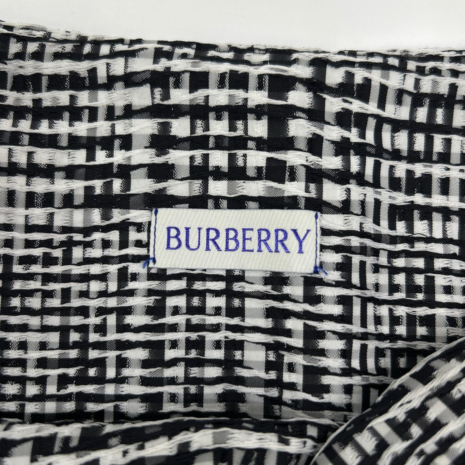 BURBERRY バーバリー 8083009 ブラック×ホワイト ポリエステル ハウンドトゥース ベルテッドショートラップスカート スカート