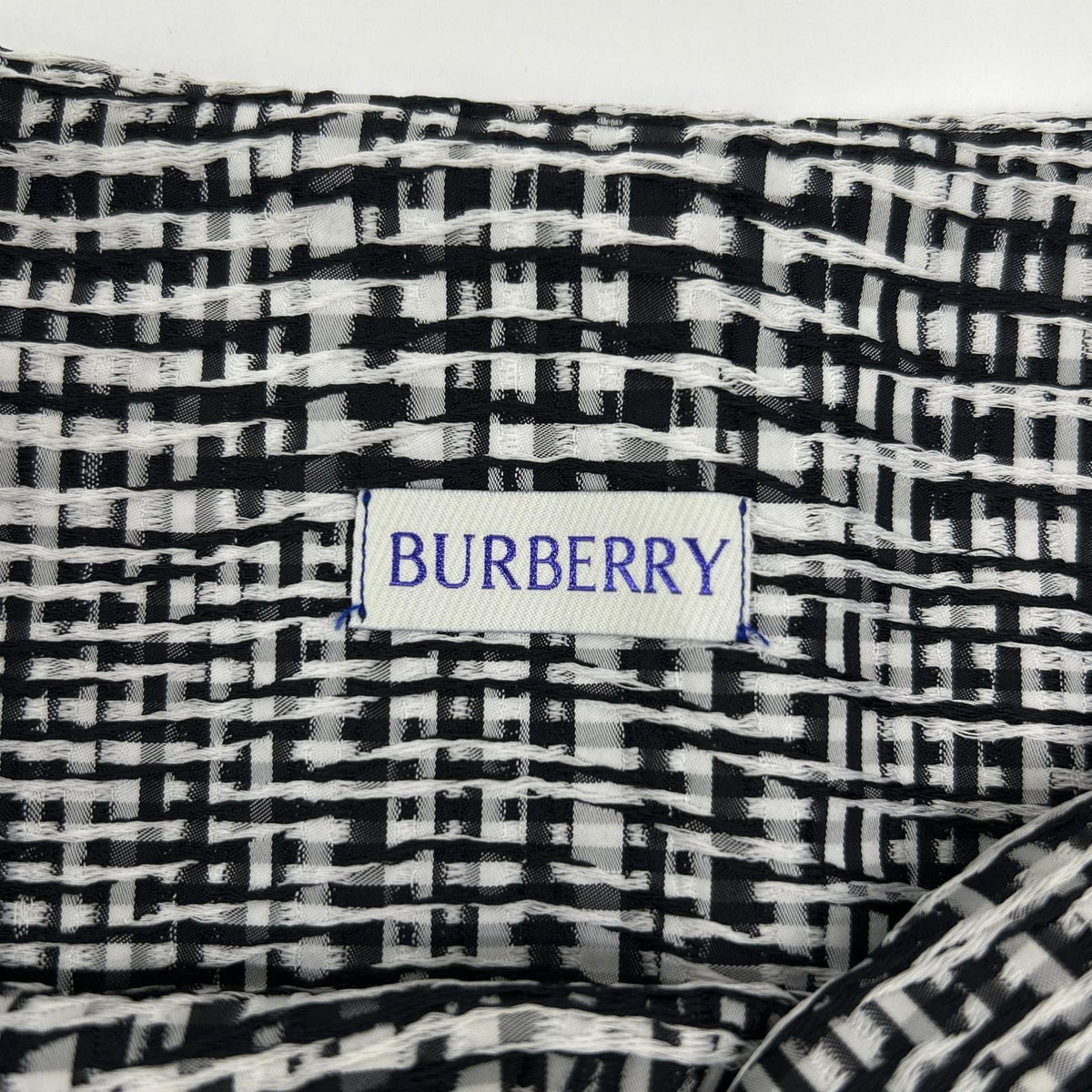 BURBERRY バーバリー 8083009 ブラック×ホワイト ポリエステル ハウンドトゥース ベルテッドショートラップスカート スカート