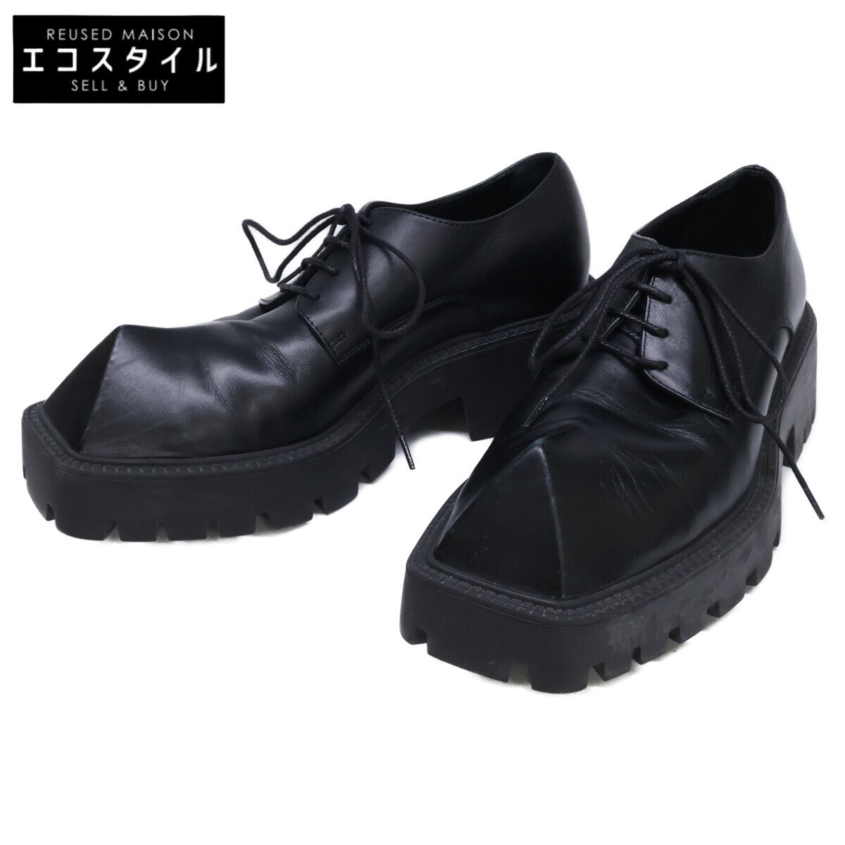 BALENCIAGA バレンシアガ 755667 RHINO リノ スクエアピラミッドトゥ ダービー シューズ シューズ