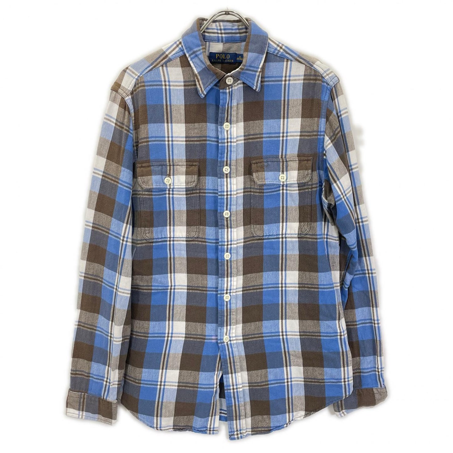POLObyRalphLauren ポロラルフローレン ブルー×ブラウン チェック 長袖ネルシャツ トップス