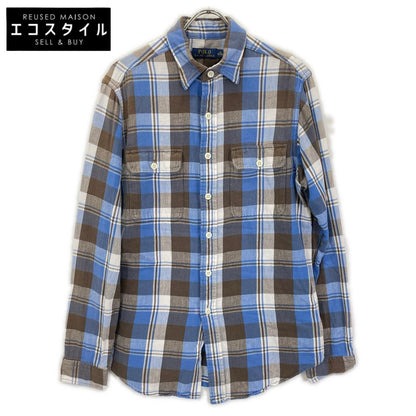 POLObyRalphLauren ポロラルフローレン ブルー×ブラウン チェック 長袖ネルシャツ トップス