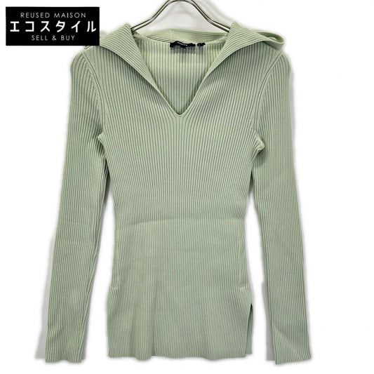 Theory セオリー 26SS ミントグリーン LIGHT BILEN RIB HOODIE ニットトップス トップス